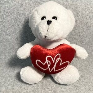 Dan Dee Collector's Choice 6” White Love Heart Bear Plush Stuffed Animal Toy